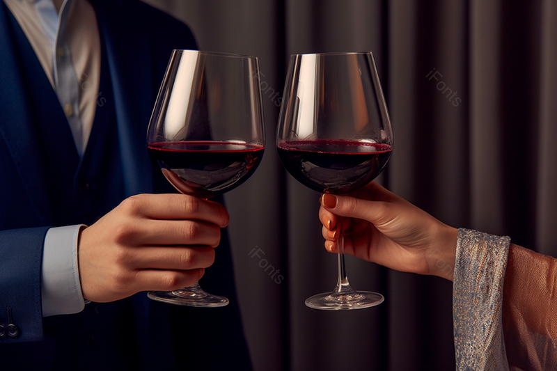 红酒高脚杯碰杯在酒吧庆祝特写,高清,摄影图,摄影图片,图片大全,摄影图免费下载
